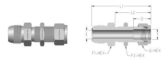 06 Compression Tube Fitting Bulkhead Connector