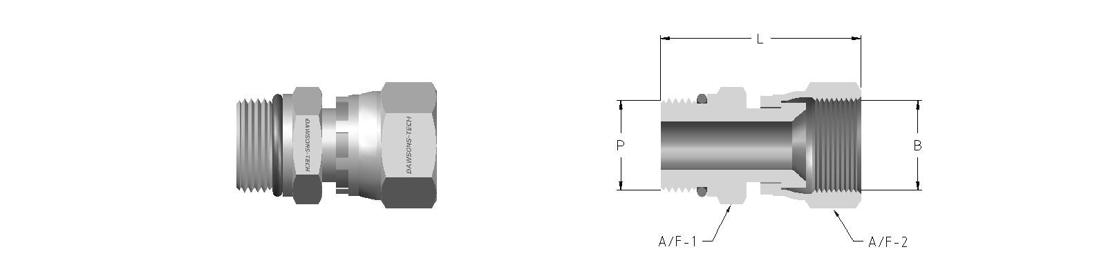 13 Swivel Male Connector (Male ISO 6149 Metric Thread to Swivel Nut)